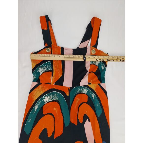 Anthropologie Bel Kazan Arches Wide Leg Jumpsuit Abstract Boho Colorful NEW Sz M - Picture 4 of 11